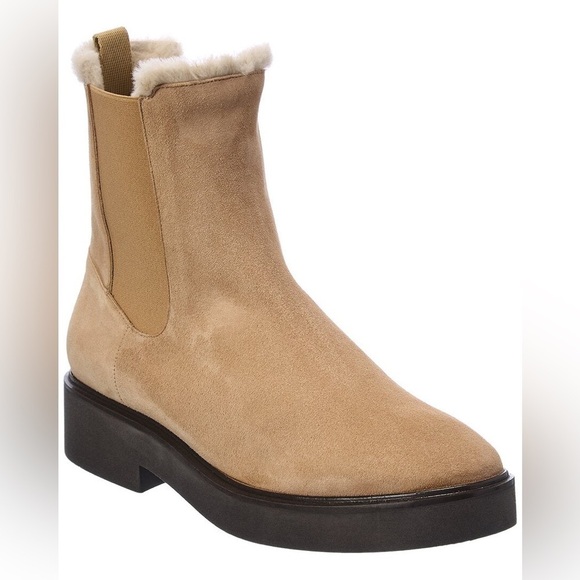 Stuart Weitzman | Alpine Cozy Suede & Shearling Chelsea Boot - Picture 12 of 13